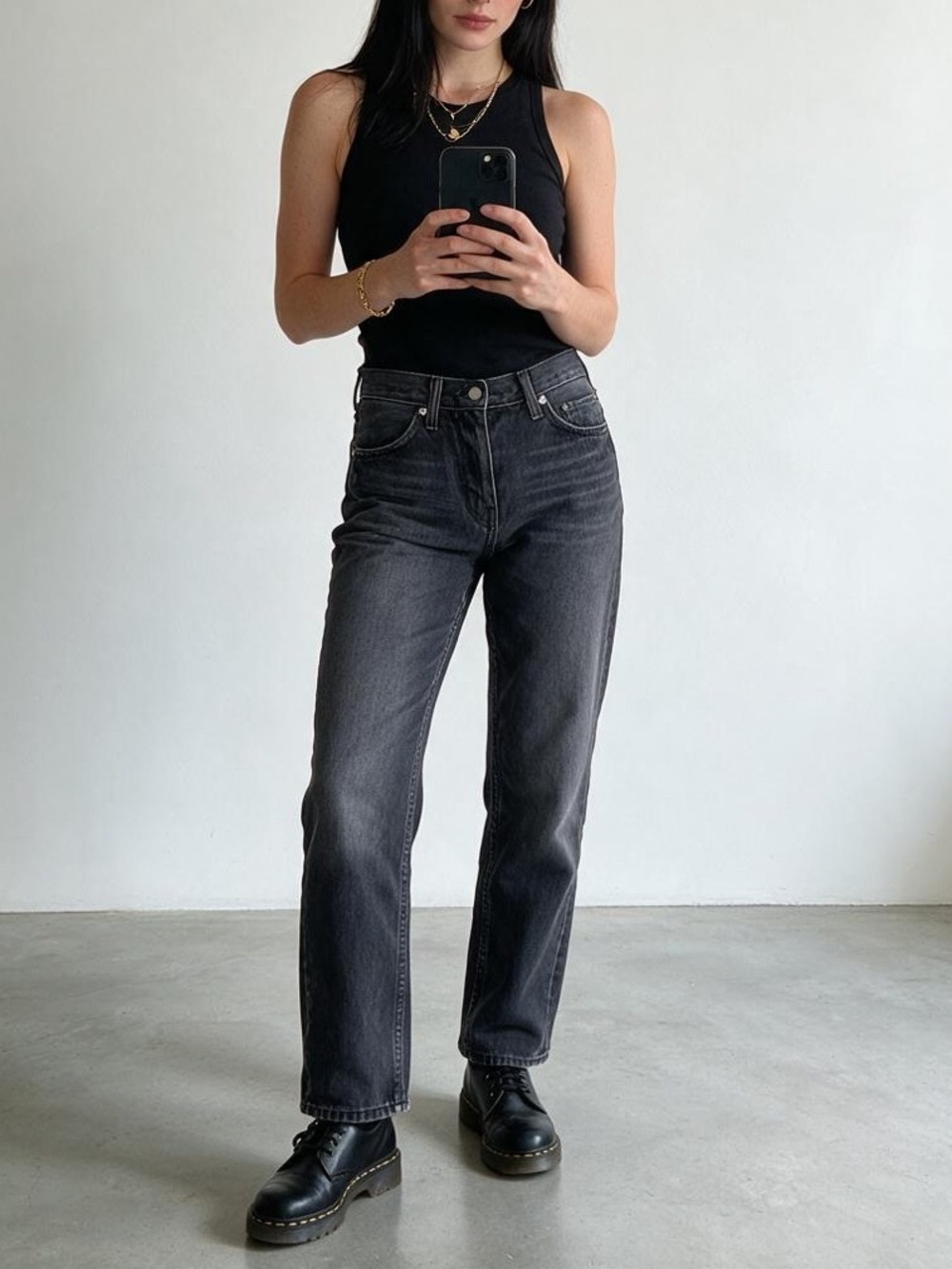 Levis 451 Womens Relaxed Straight Leg Jeans W31 L32 Black